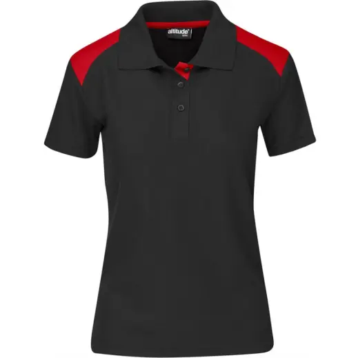 Ladies Apex Golf Shirt Black-Red
